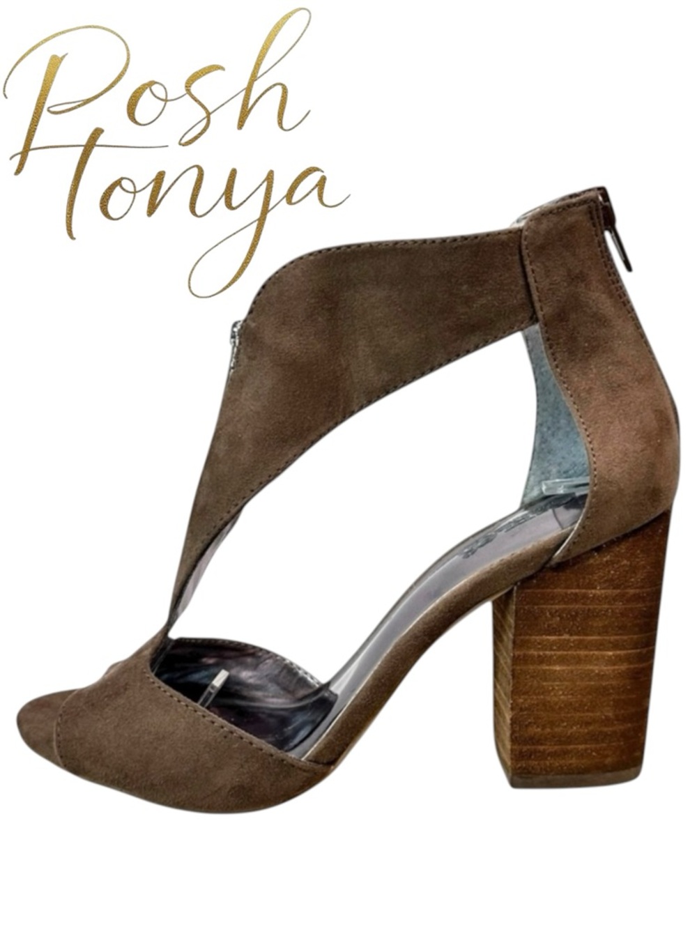 Carlos Santana Jury Brown Faux Suede Cutout Heels Boho Chic Festival Size 5.5